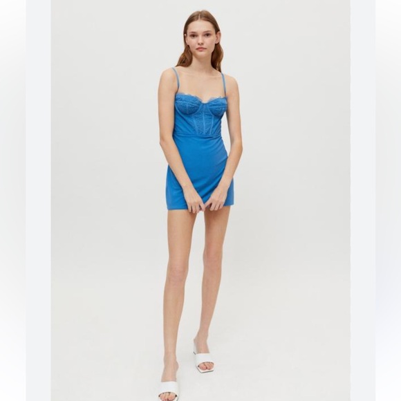NWT Urban outfitters Brenna Mesh Bustier Mini Dresd - Picture 1 of 2